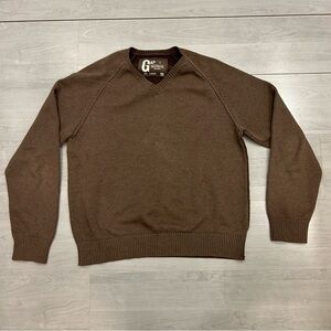 Vintage Gap Sweater Men’s Size L Brown Cotton V-Neck Pullover Made in Hong Kong